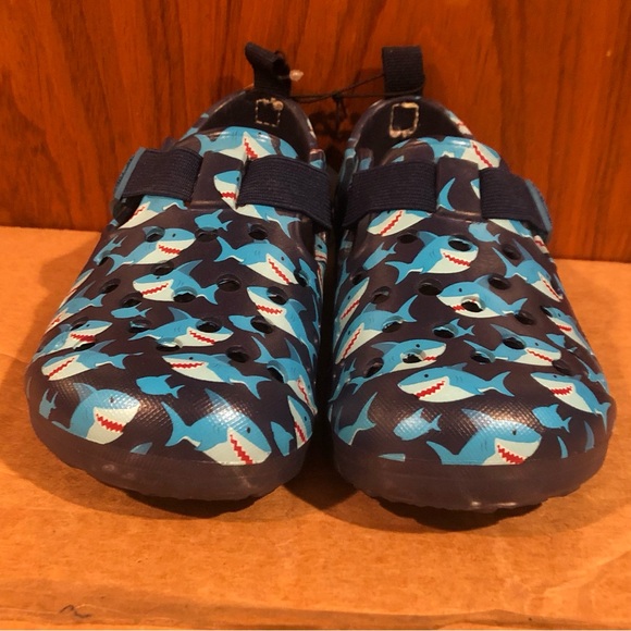 Western Chief Quest Pop Heart Clog Sandal Slip On Sz 1 Toddler Blue Sharks - Picture 5 of 9
